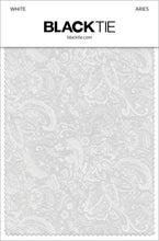 Mark of Distinction "Aries" White Paisley Black Lapel Shawl Tuxedo Jacket (Separates)