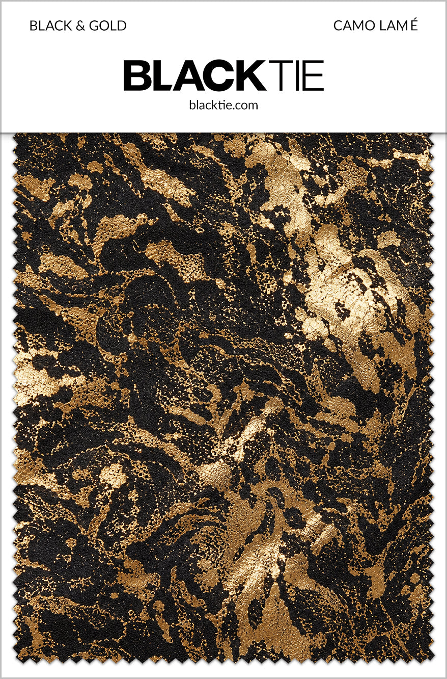 Mark of Distinction "Camo Lam̩é" Black & Gold Shawl Tuxedo Jacket (Separates)