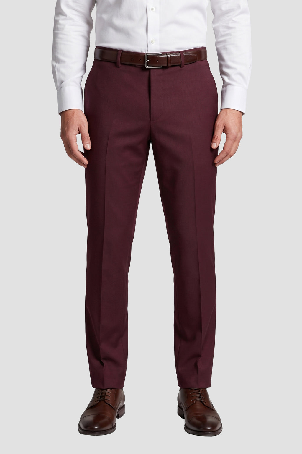 Allure Men "Mayfair" Burgundy Luxury Stretch Blend Suit Pants