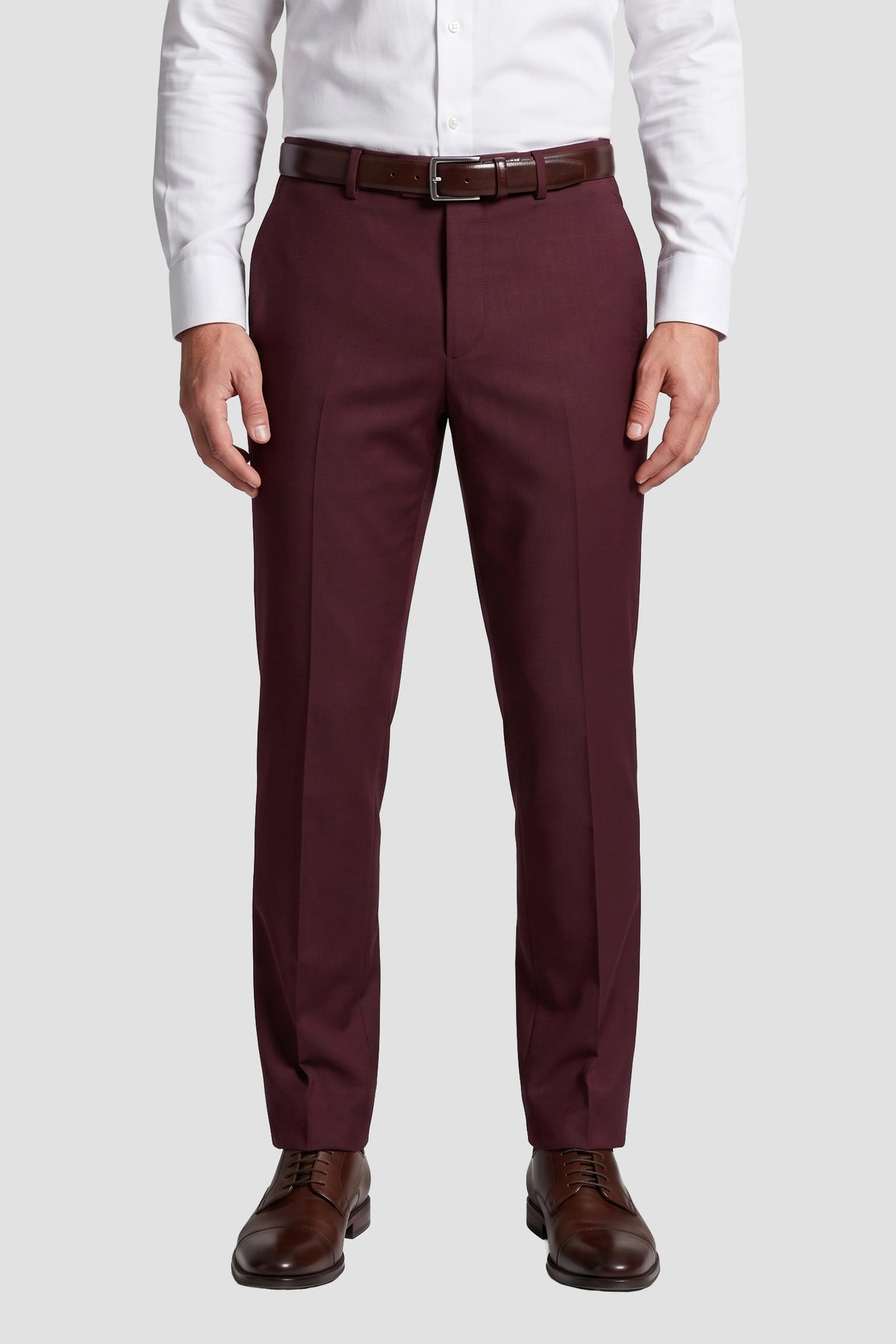 Allure Men "Mayfair" Burgundy Luxury Stretch Blend Suit Pants