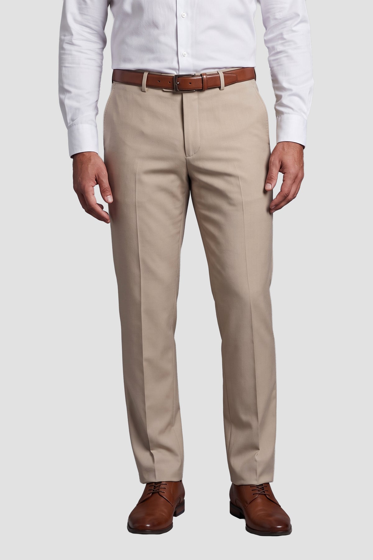 Allure Men "Mayfair" Tan Luxury Stretch Blend Suit Pants