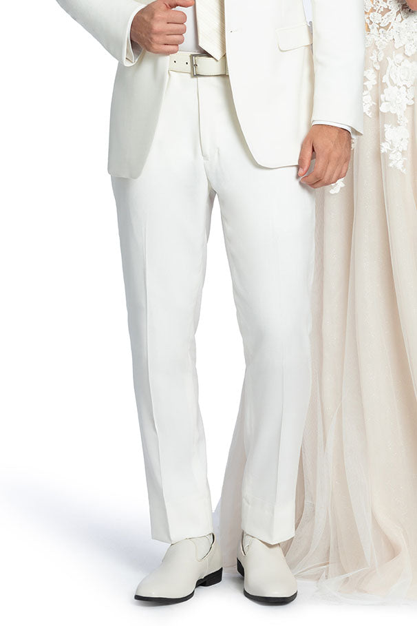 Couture 1910 "Monte" White Plain Front Pants