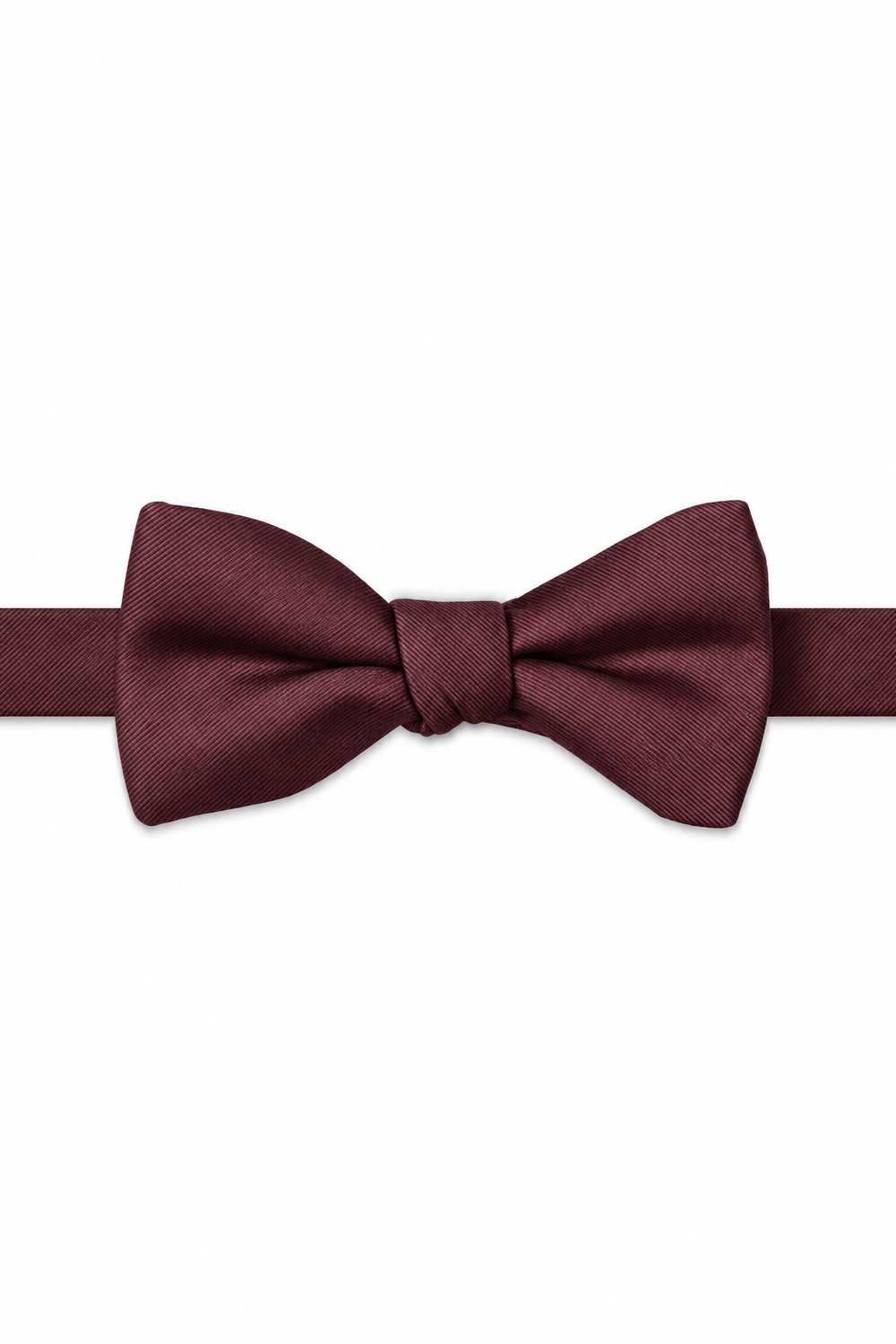 Merlot Modern Solid Bow Tie - pre-tied bow tie, front view