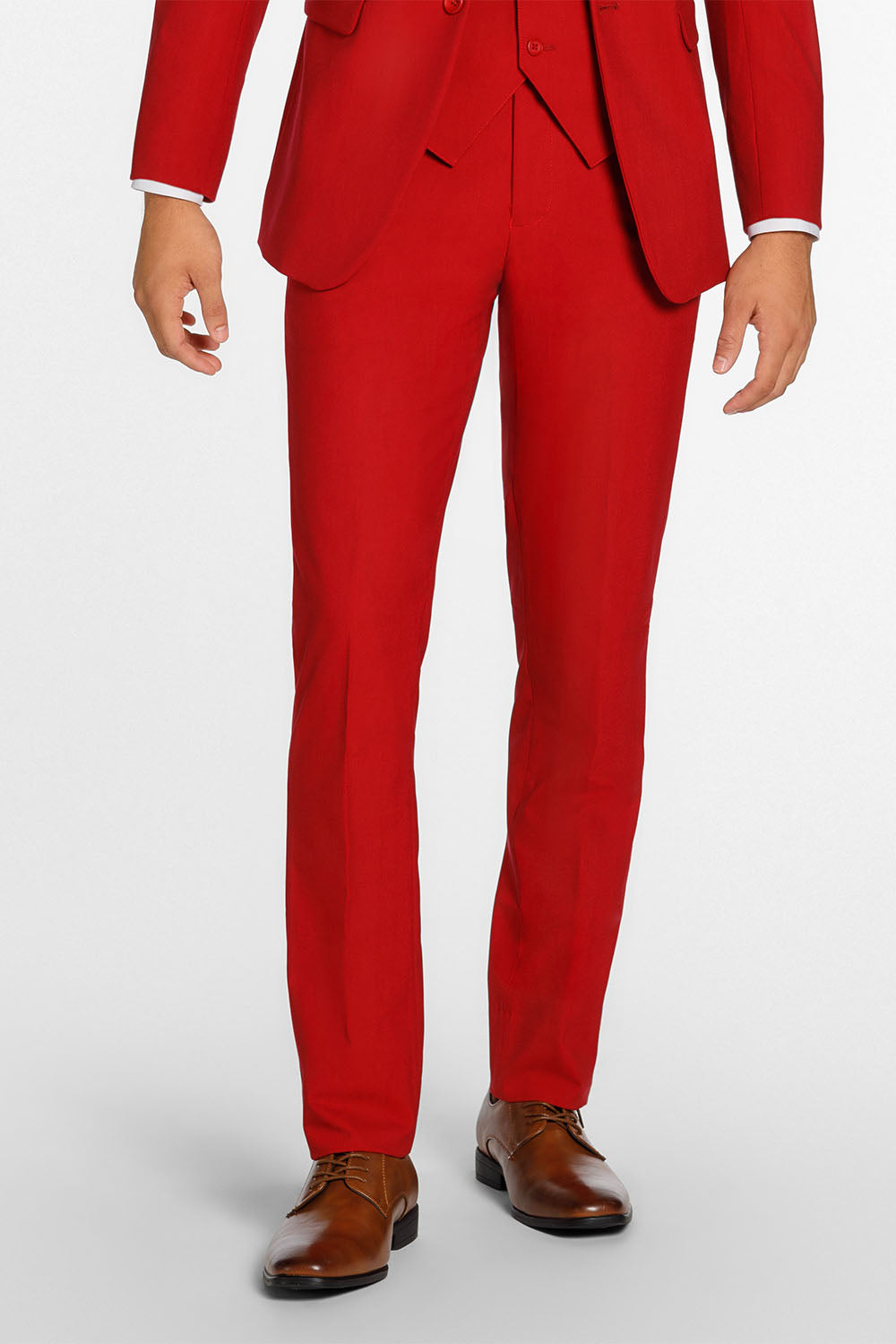 Mark of Distinction "Metro" Red Luxury Wool Blend Suit Pants