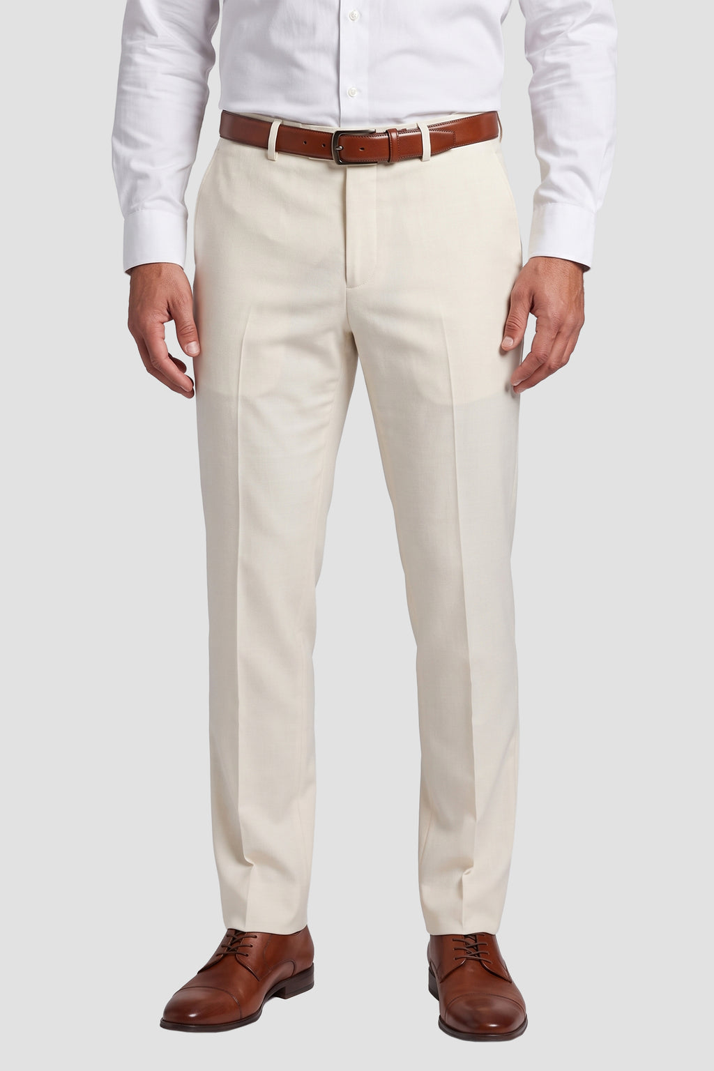 Mark of Distinction "Metro" Creme Luxury Blend Suit Pants