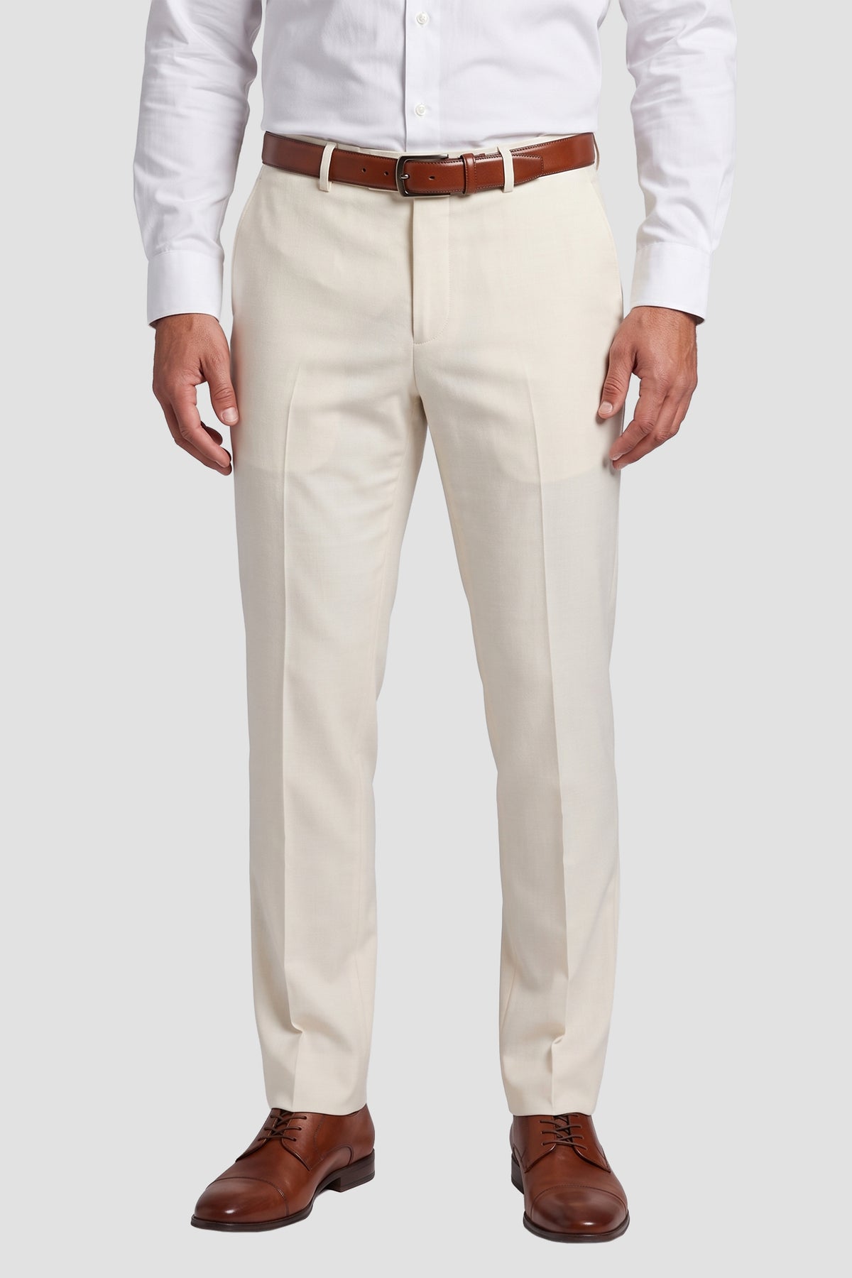 Mark of Distinction "Metro" Creme Luxury Blend Suit Pants