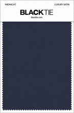Midnight Blue Luxury Satin fabric swatch card