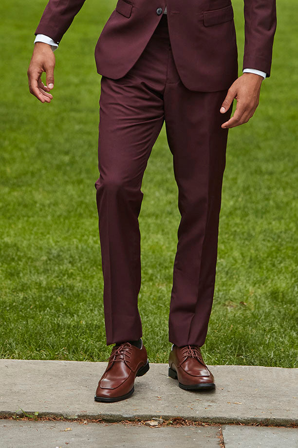 Monte Burgundy Plain Front Pants Monte Burgundy Plain Front Pants
