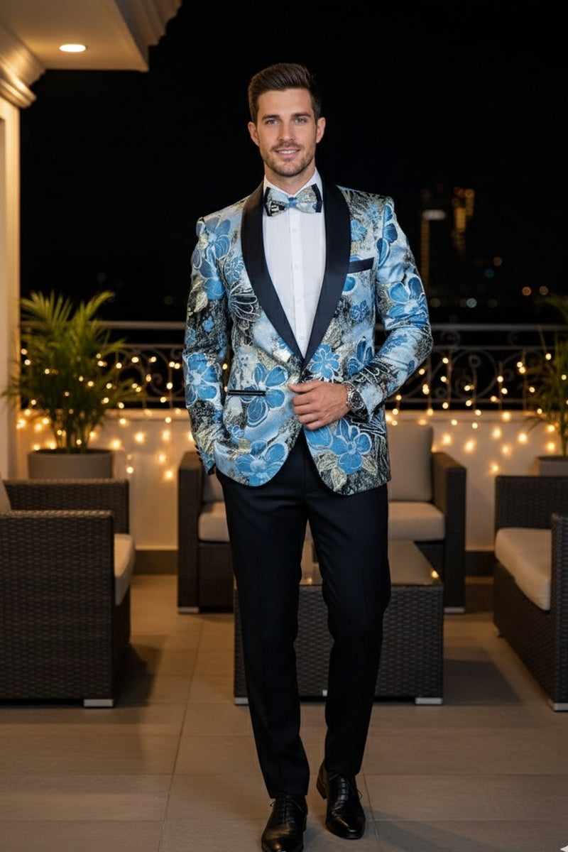 Xander Xiao "Monte Carlo" Blue Tuxedo Jacket