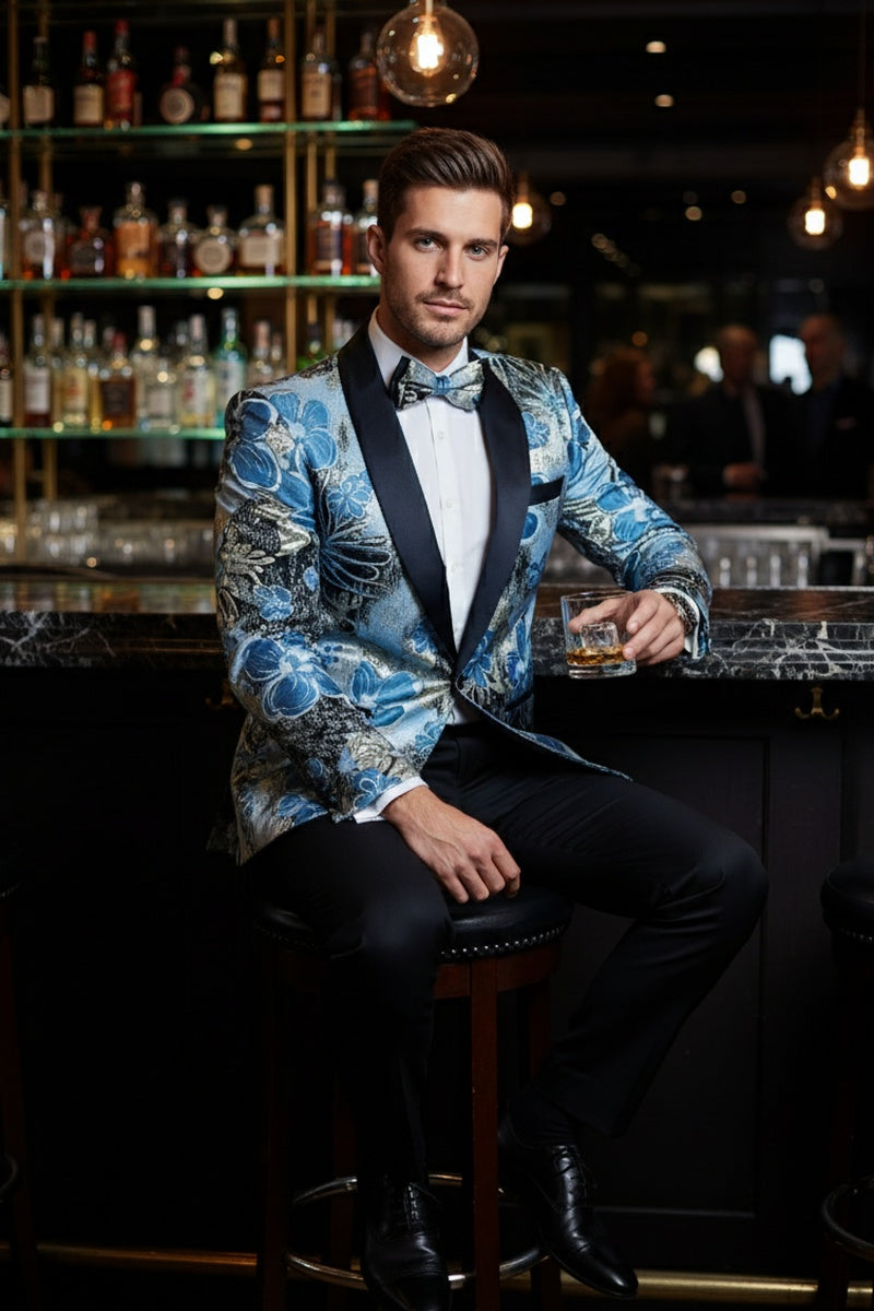 Xander Xiao "Monte Carlo" Blue Tuxedo Jacket