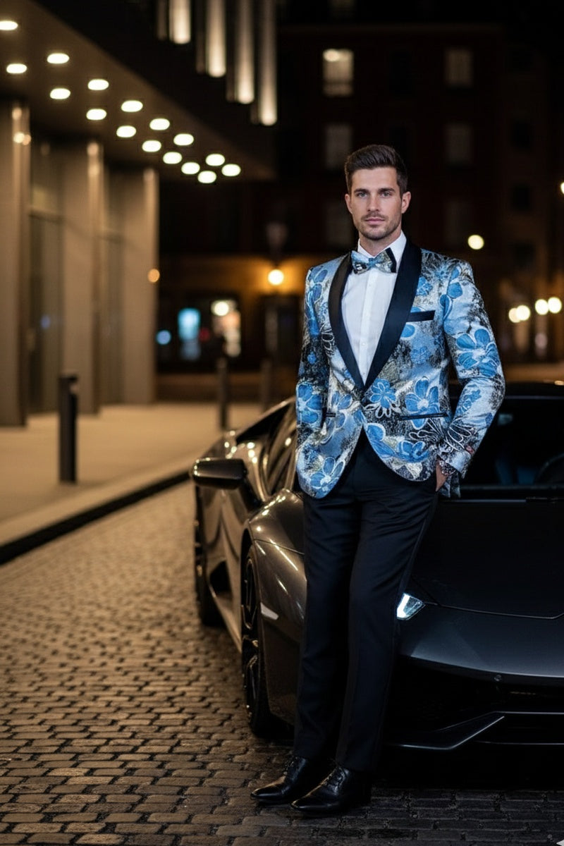 Xander Xiao "Monte Carlo" Blue Tuxedo Jacket