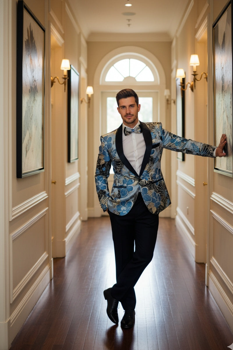 Xander Xiao "Monte Carlo" Blue Tuxedo Jacket