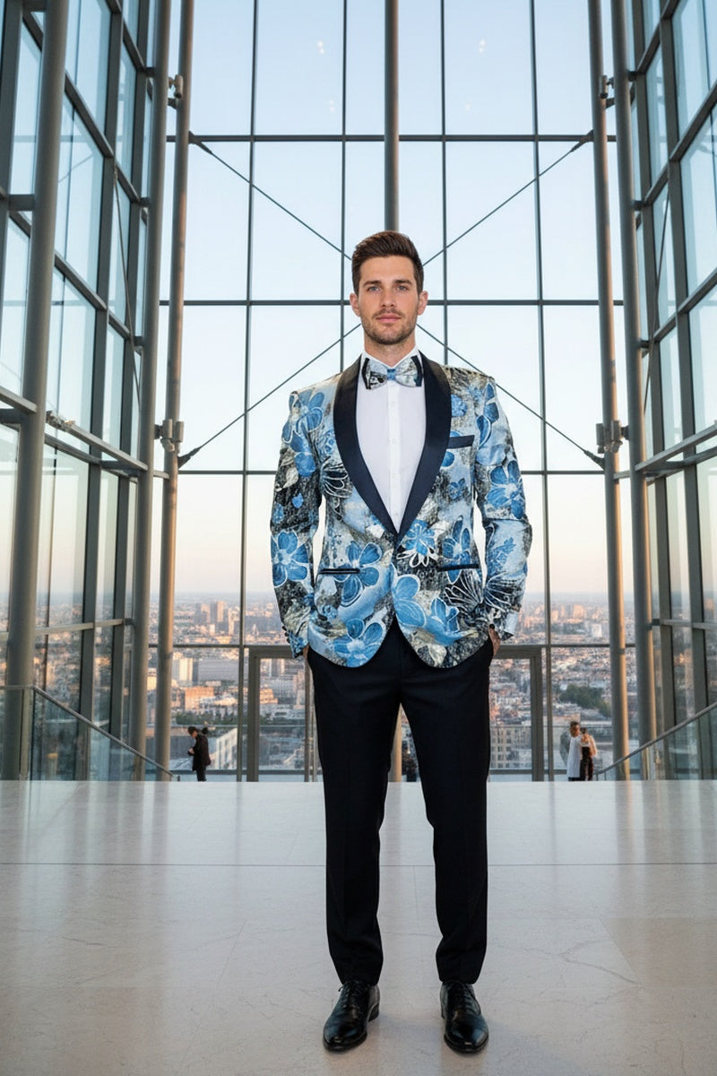 Xander Xiao "Monte Carlo" Blue Tuxedo Jacket