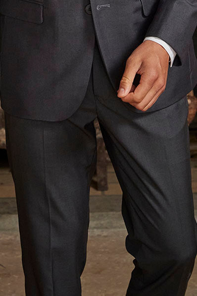 Monte" Charcoal Plain Front Pants BlackTie.com Monte" Charcoal Plain Front Pants BlackTie.com