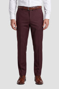 Couture 1910 "Monte" Burgundy Plain Front Pants