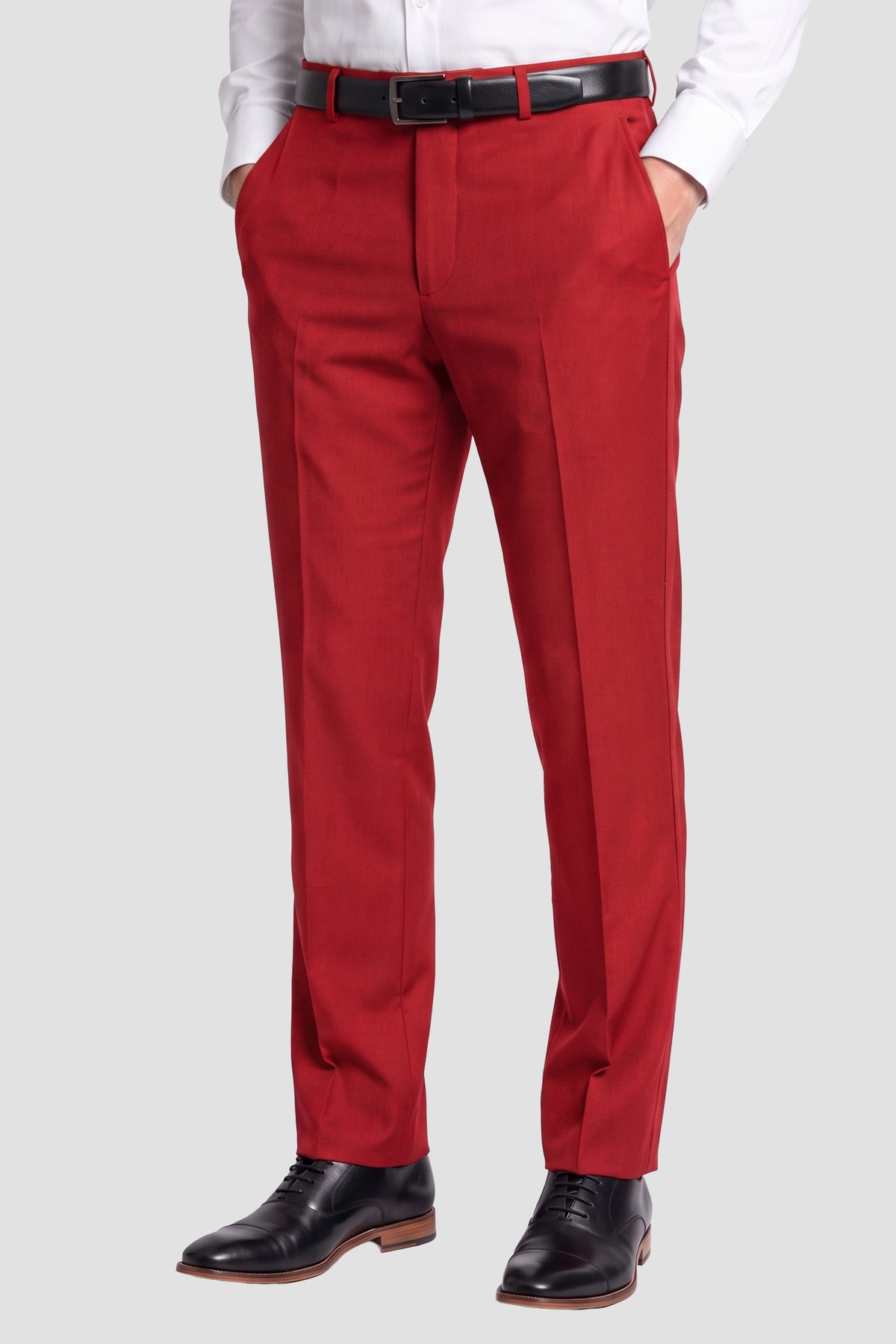 Couture 1910 "Monte" Red Plain Front Pants