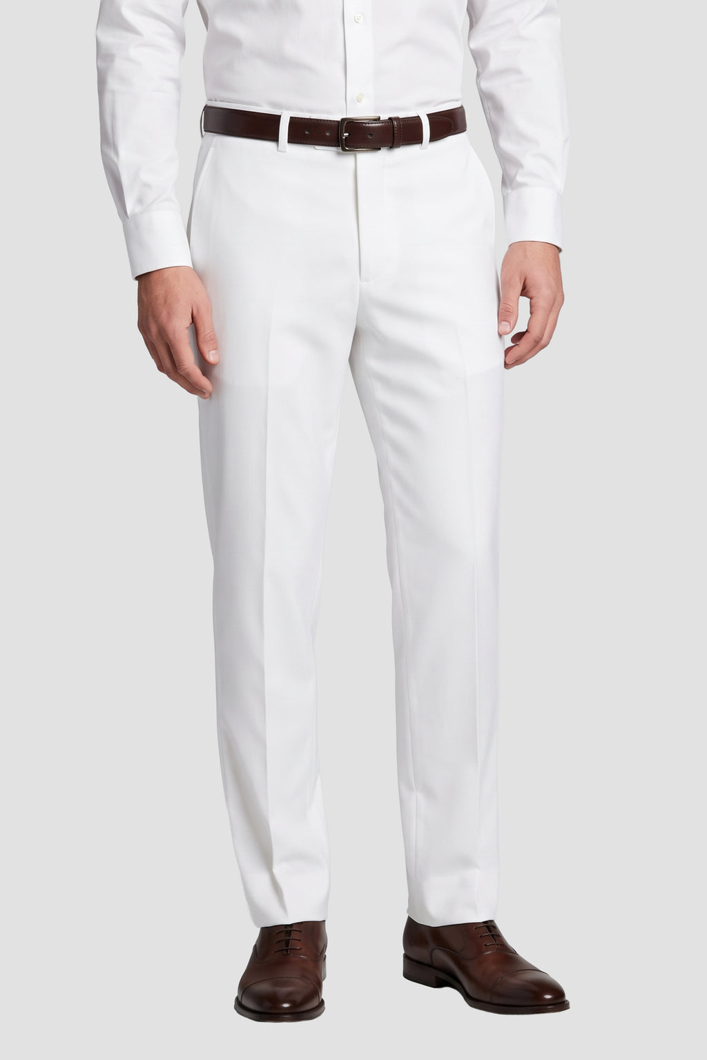 Couture 1910 "Monte" White Plain Front Pants