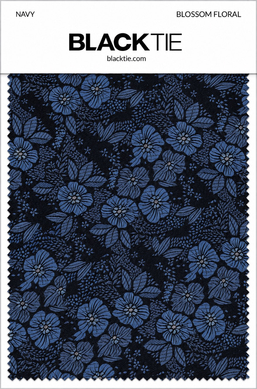 Ted Stanford Navy Blossom Floral Necktie