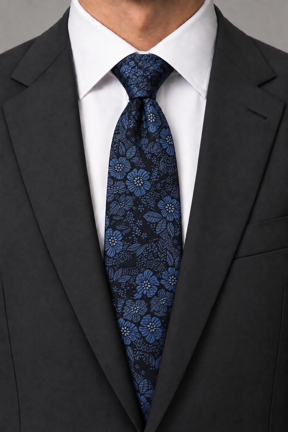 Ted Stanford Navy Blossom Floral Necktie