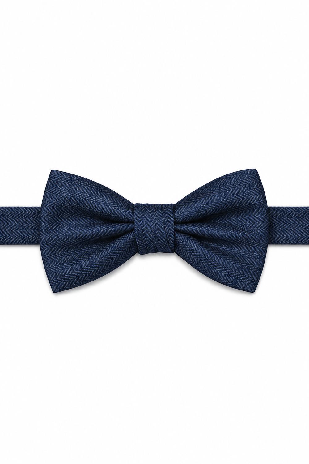 Cardi Navy Herringbone Bow Tie