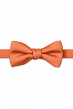 Neon Orange Modern Solid Bow Tie - pre-tied bow tie, front view