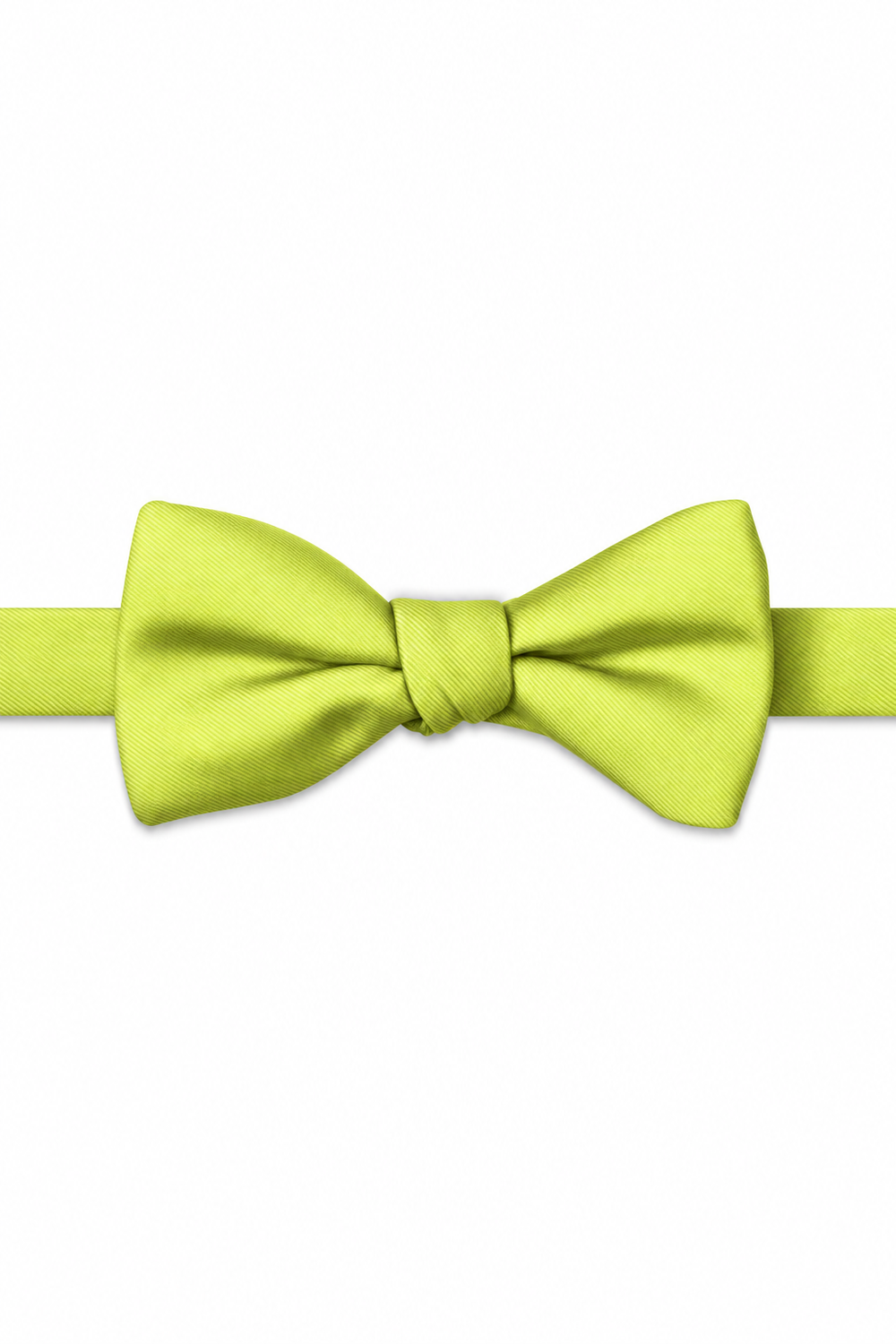 Neon Yellow Modern Solid Bow Tie - pre-tied bow tie, front view