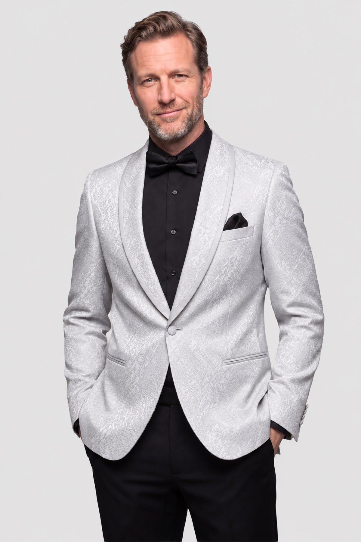 Ted Stanford "Night Vine" Silver Shawl Tuxedo Jacket (Separates)