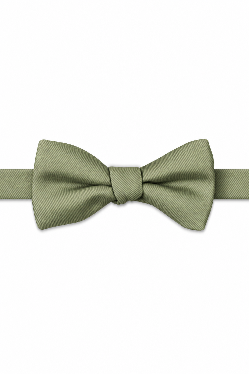Olive Modern Solid Bow Tie - pre-tied bow tie, front view