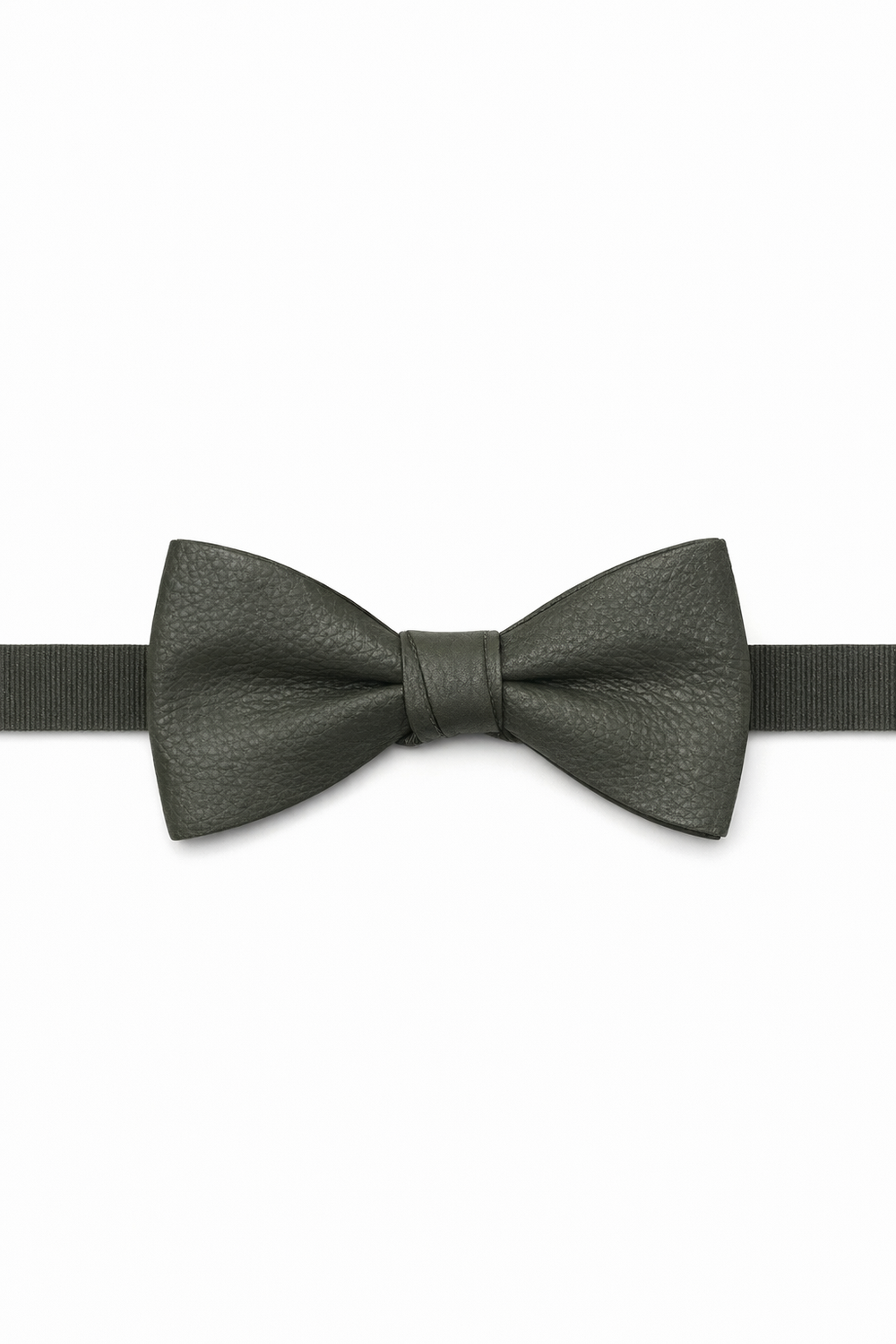 Cardi Olive Textured Leather Bow Tie