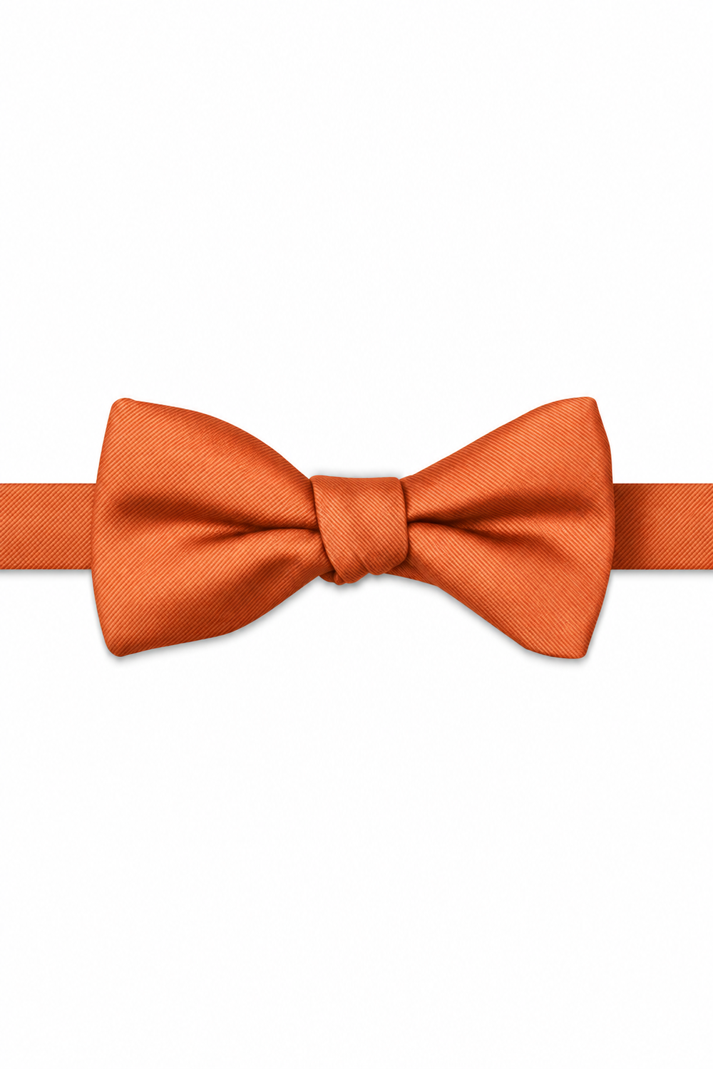 Orange Modern Solid Bow Tie - pre-tied bow tie, front view