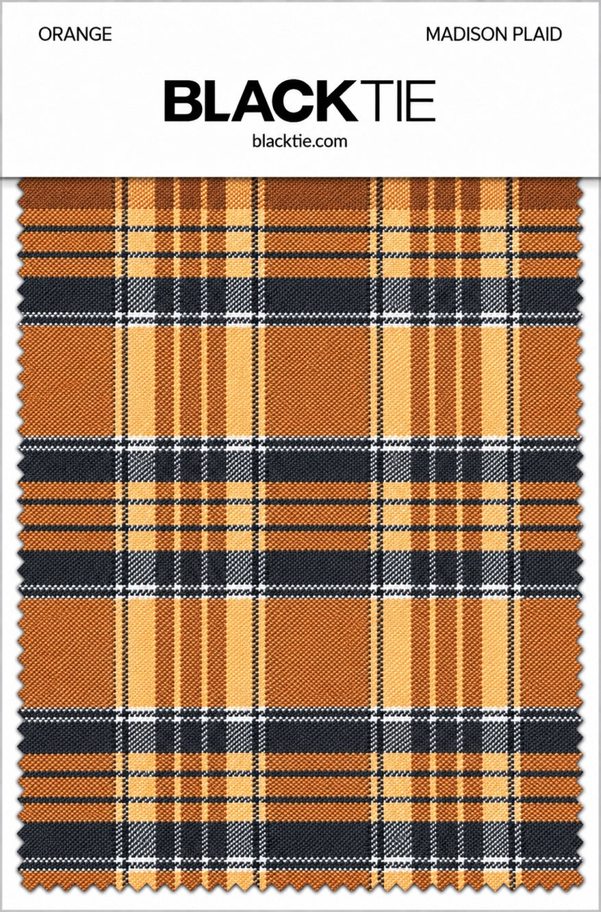 Cardi Orange Madison Plaid Necktie