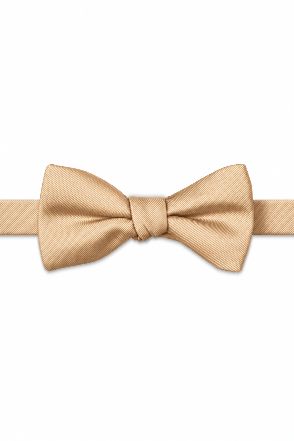 Peach Modern Solid Bow Tie - pre-tied bow tie, front view