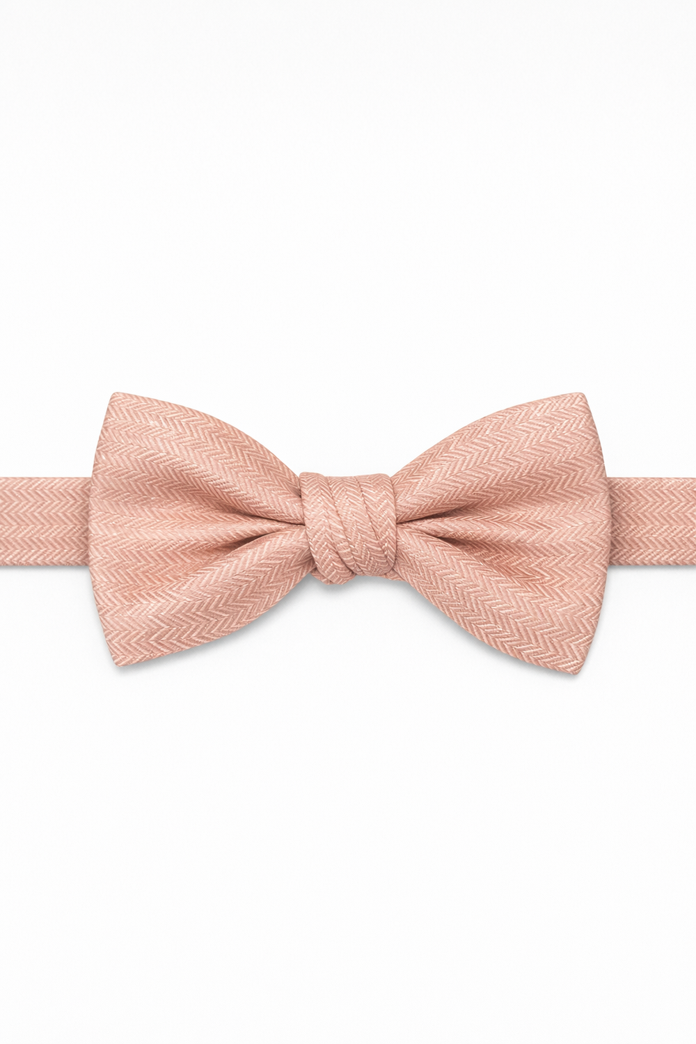 Cardi Peach Herringbone Bow Tie