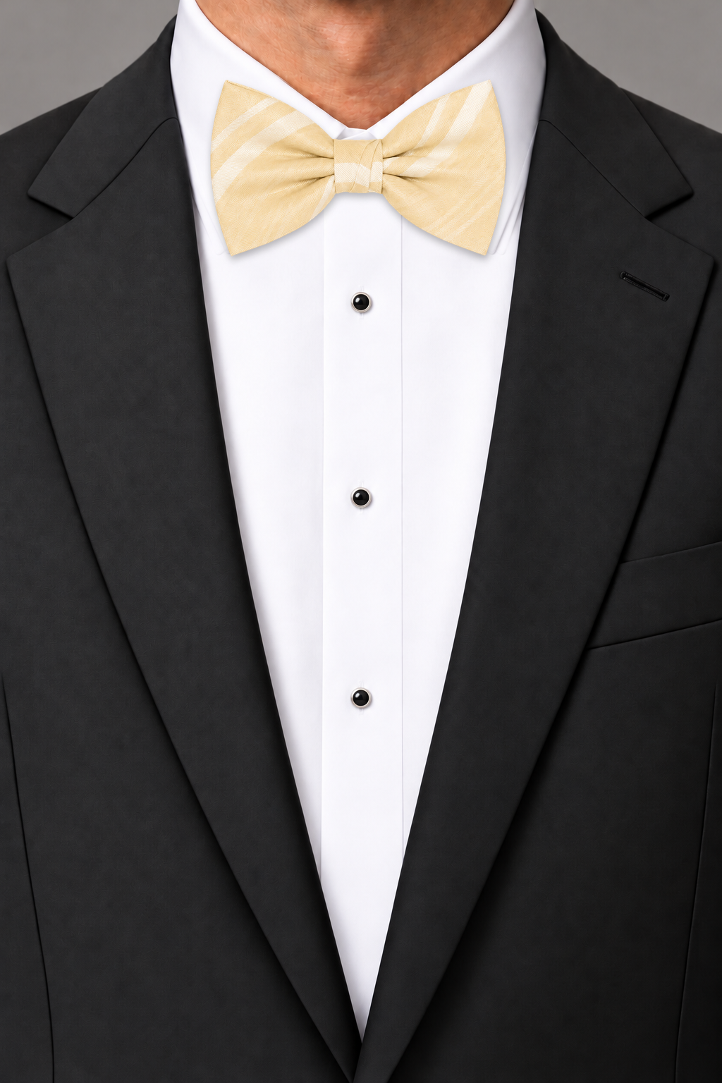 Cardi Peach Striped Satin Bow Tie