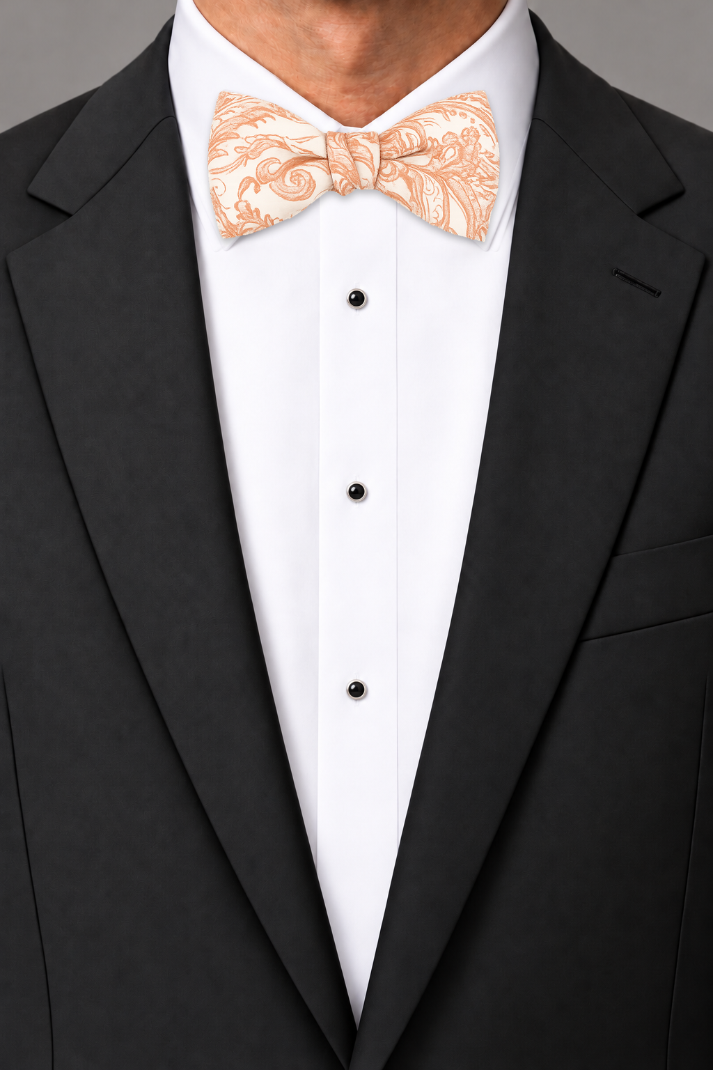 Cardi Peach Tapestry Bow Tie
