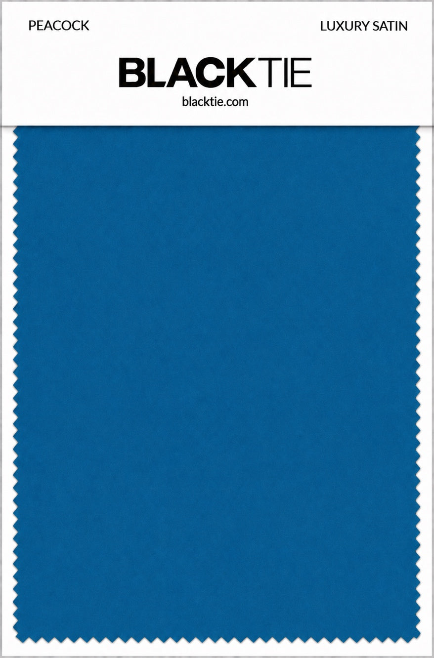 Peacock Luxury Satin fabric swatch card