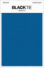 Peacock Luxury Satin fabric swatch card