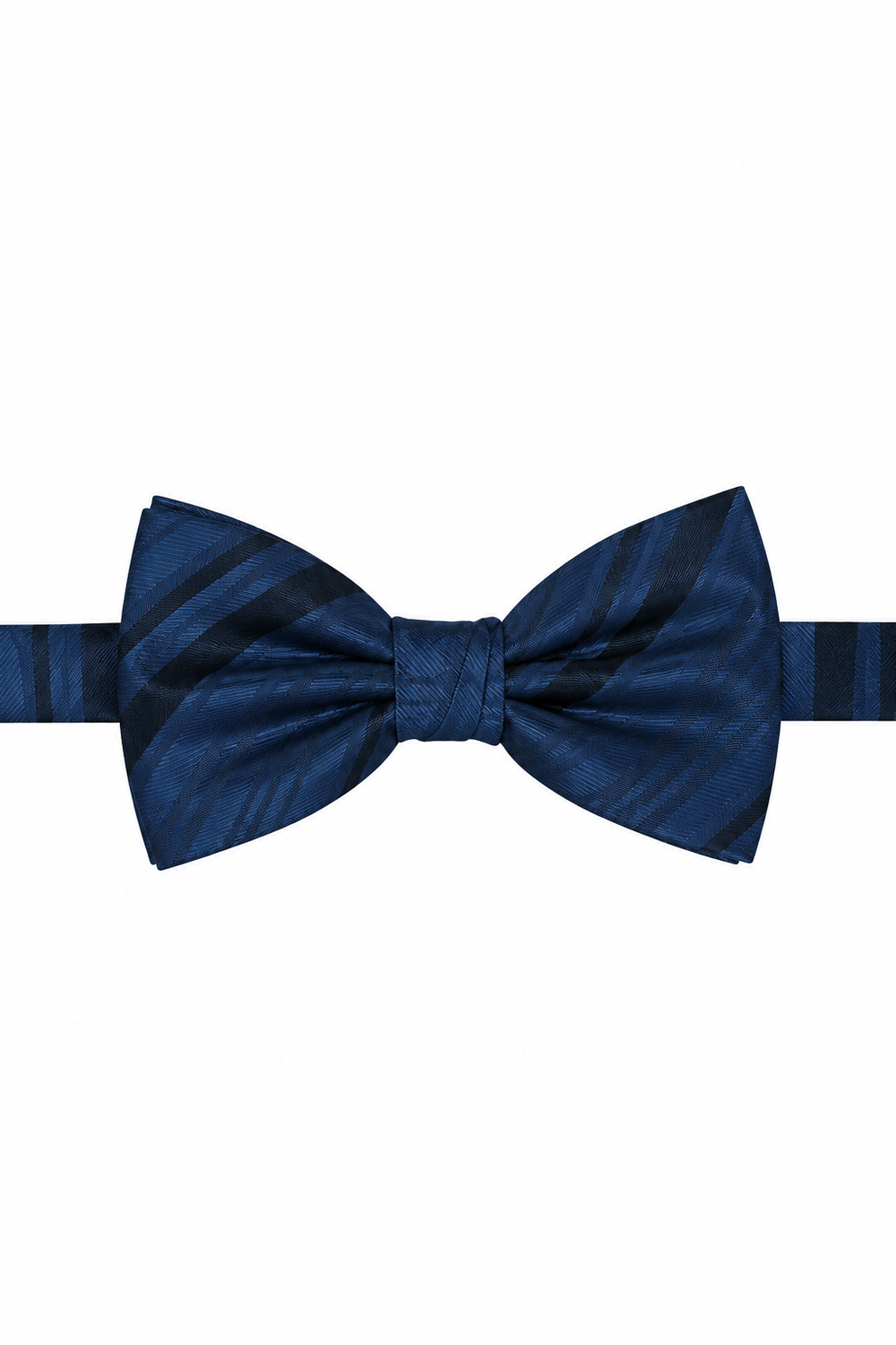 Cardi Pre-Tied Peacock Striped Satin Bow Tie