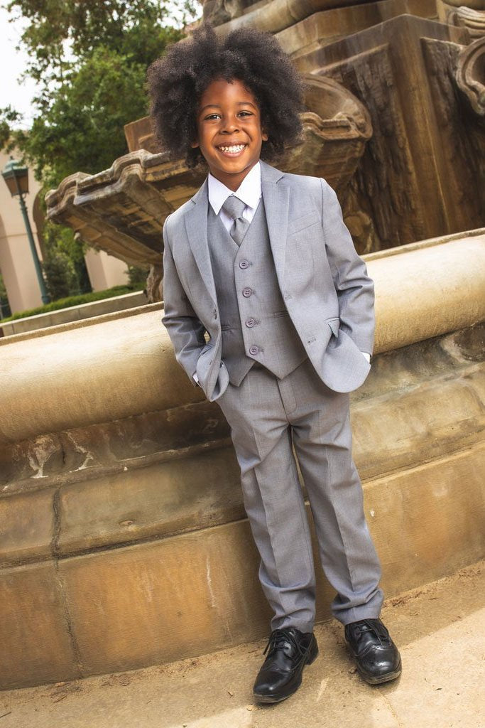 Gray Suit Kids Grey Dress Pants Boy's Gray 6-Piece Suit Set