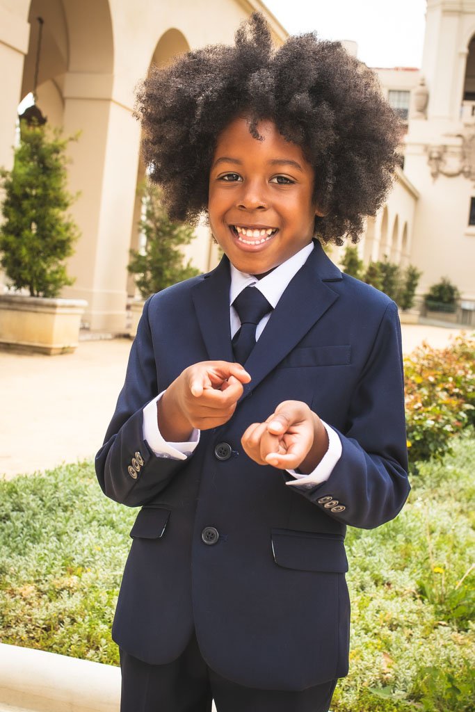 Peanut Butter Collection "007" Kids Navy Suit 5-Piece Set