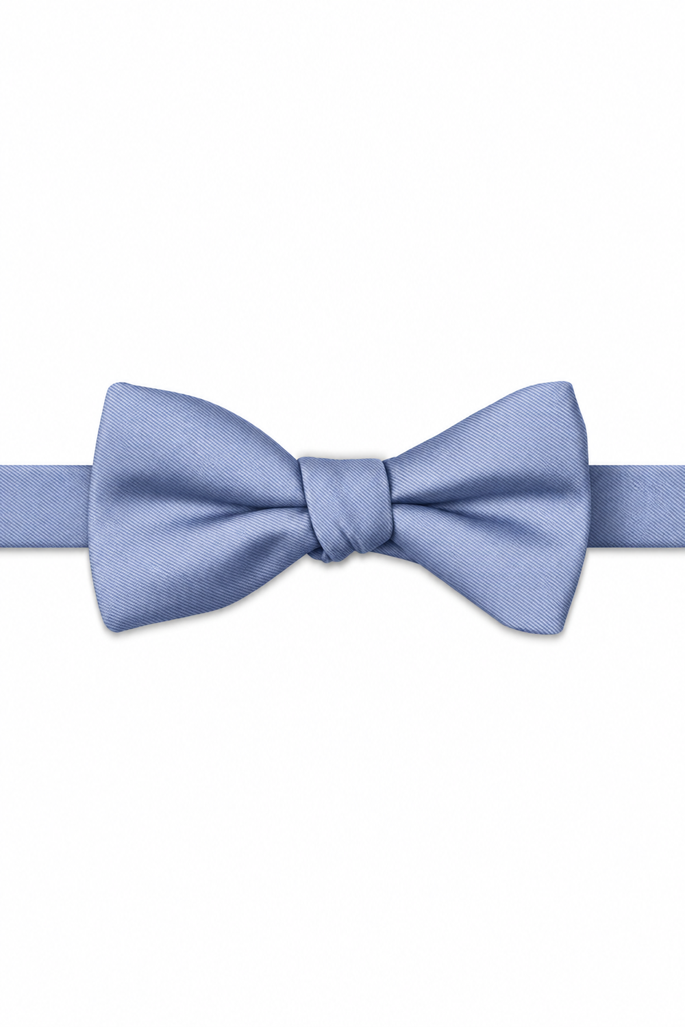 Periwinkle (650) Modern Solid Bow Tie - pre-tied bow tie, front view