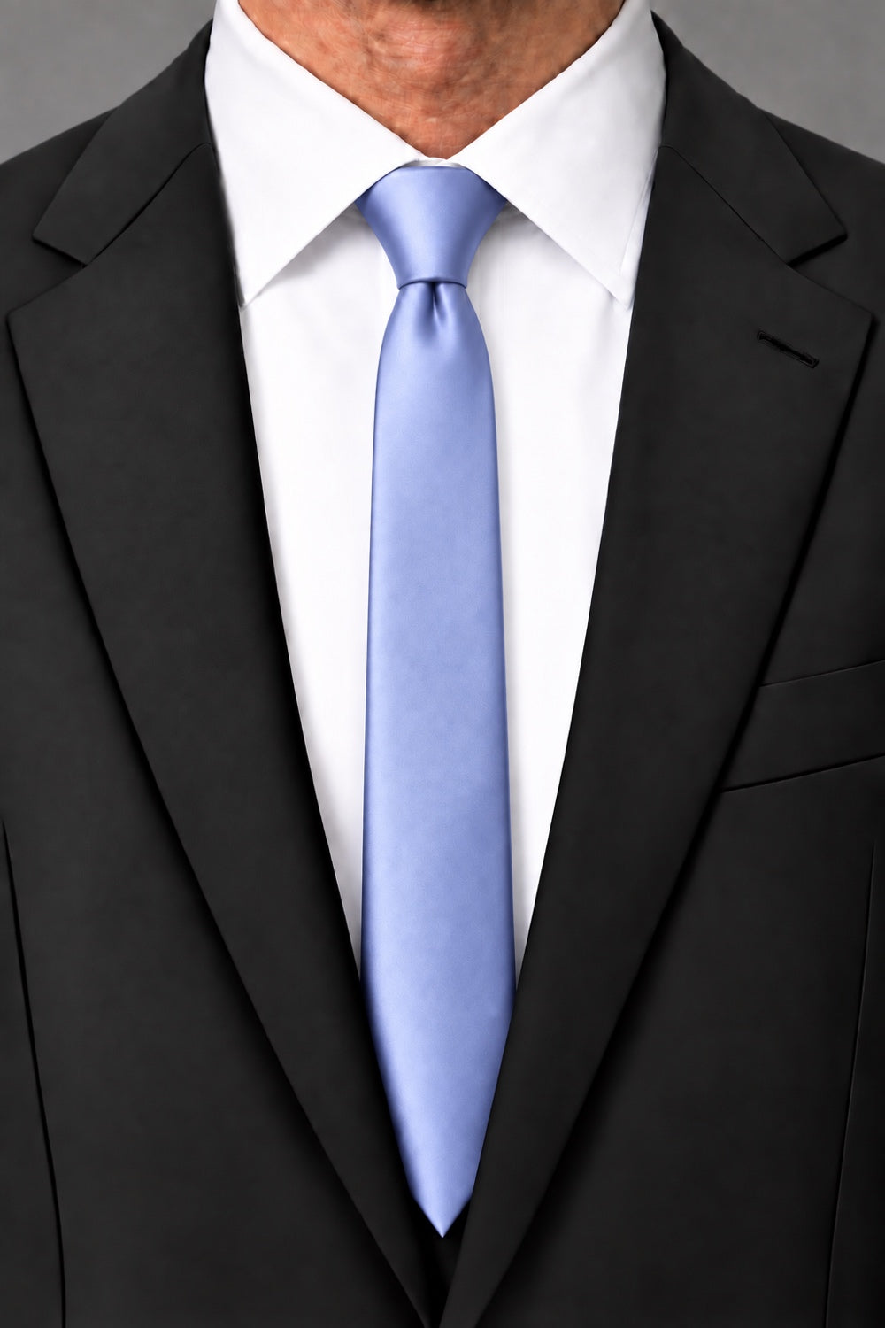 Cardi Periwinkle Luxury Satin Skinny Necktie