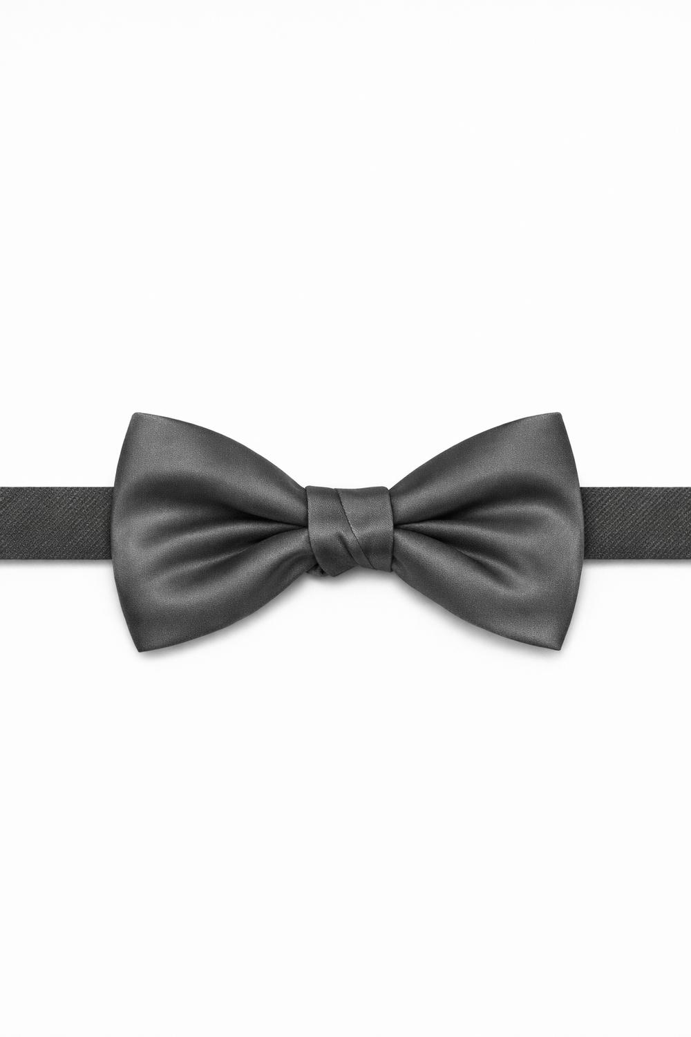 Cardi Pre-Tied Pewter Luxury Satin Bow Tie