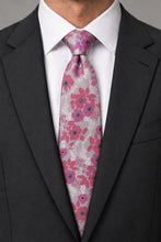 Ted Stanford Pink & Black Blossom Floral Necktie