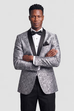 Mark of Distinction "Aries" Platinum Paisley Shawl Tuxedo Jacket (Separates)