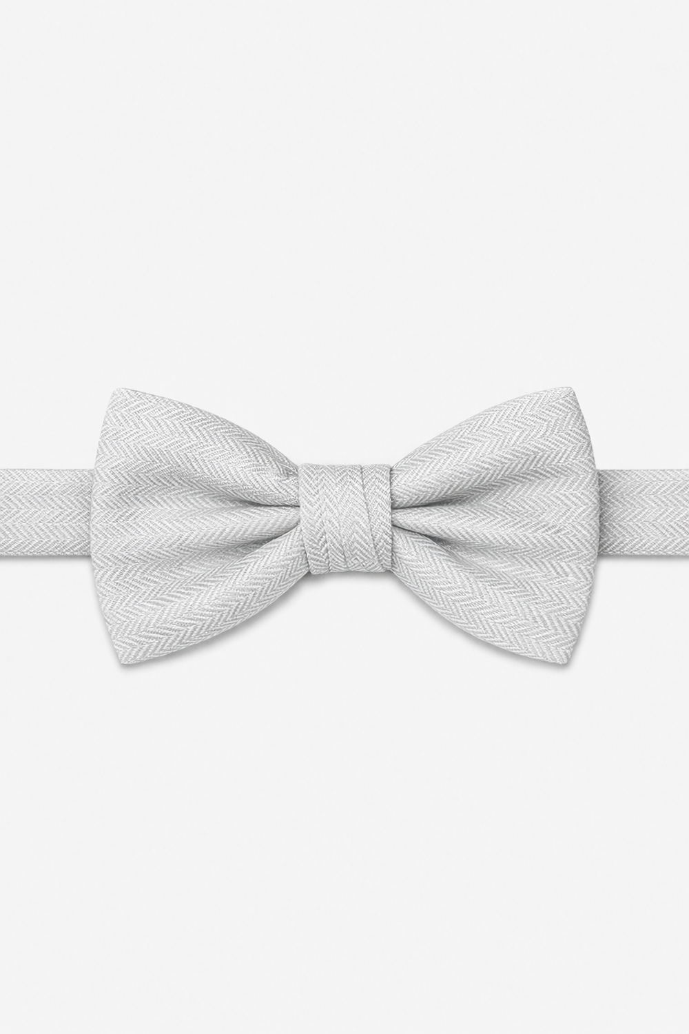 Cardi Platinum Herringbone Bow Tie