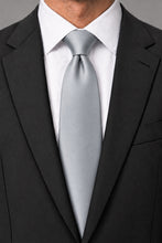 Allure Men Platinum Solid Satin Silk Necktie
