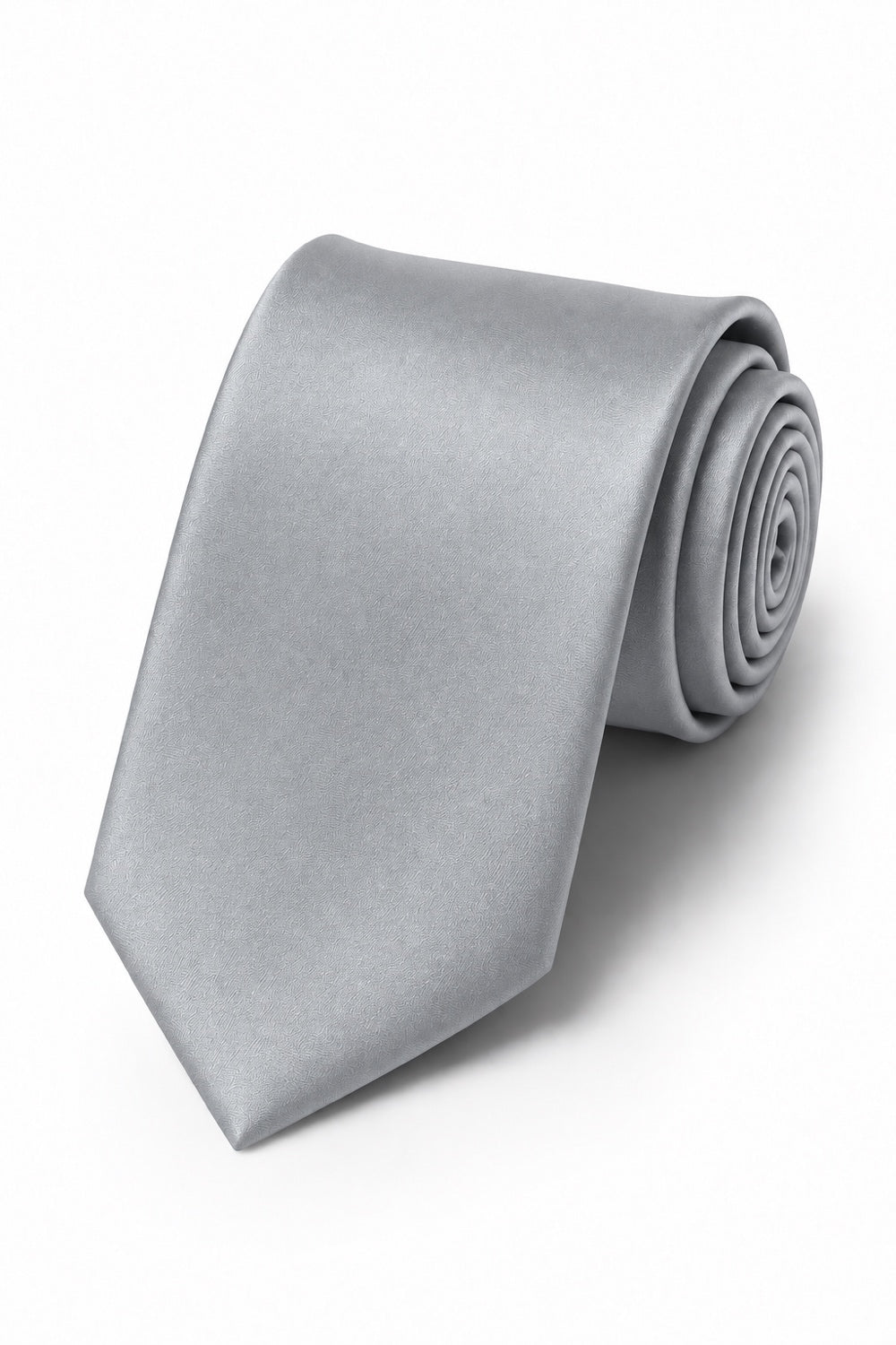 Allure Men Platinum Solid Satin Silk Necktie