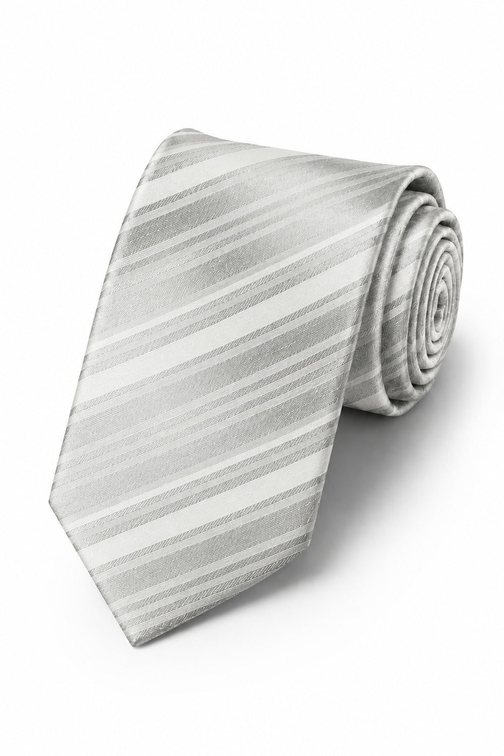 Cardi Platinum Striped Satin Necktie