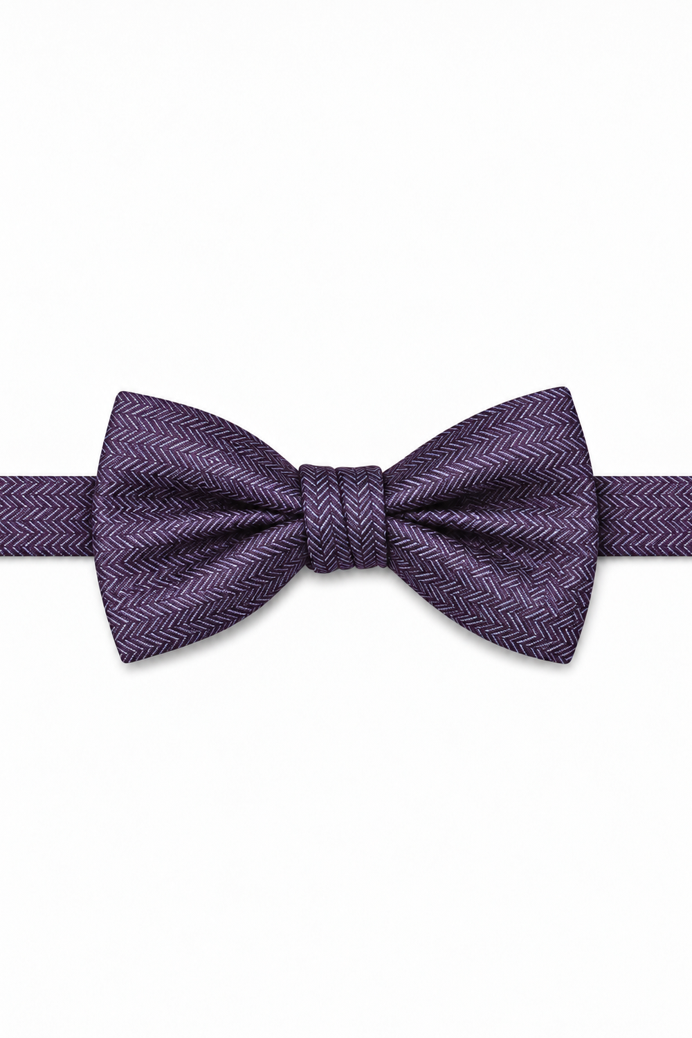 Cardi Plum Herringbone Bow Tie